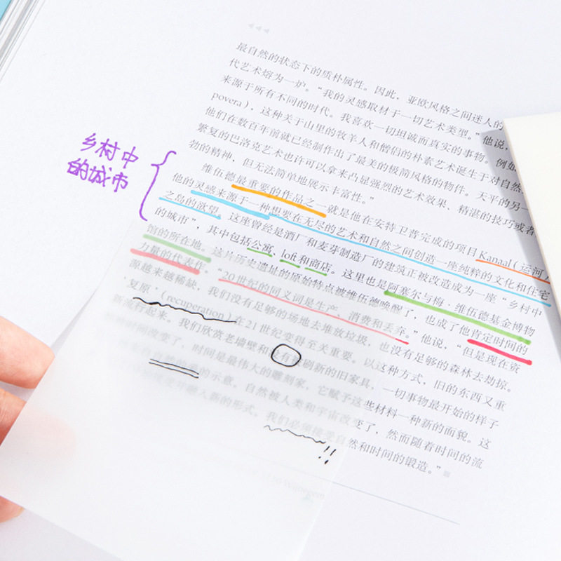 투명한 끈끈한 스티커는 손으로 직접 쓸 수 있고 끈끈하고 떼어낼 수 있는 끈끈한 메모가 될 수 있으며 잘생긴 학생들은 메모를 하고 핵심 사항을 강조하는 데 사용할 수 있습니다