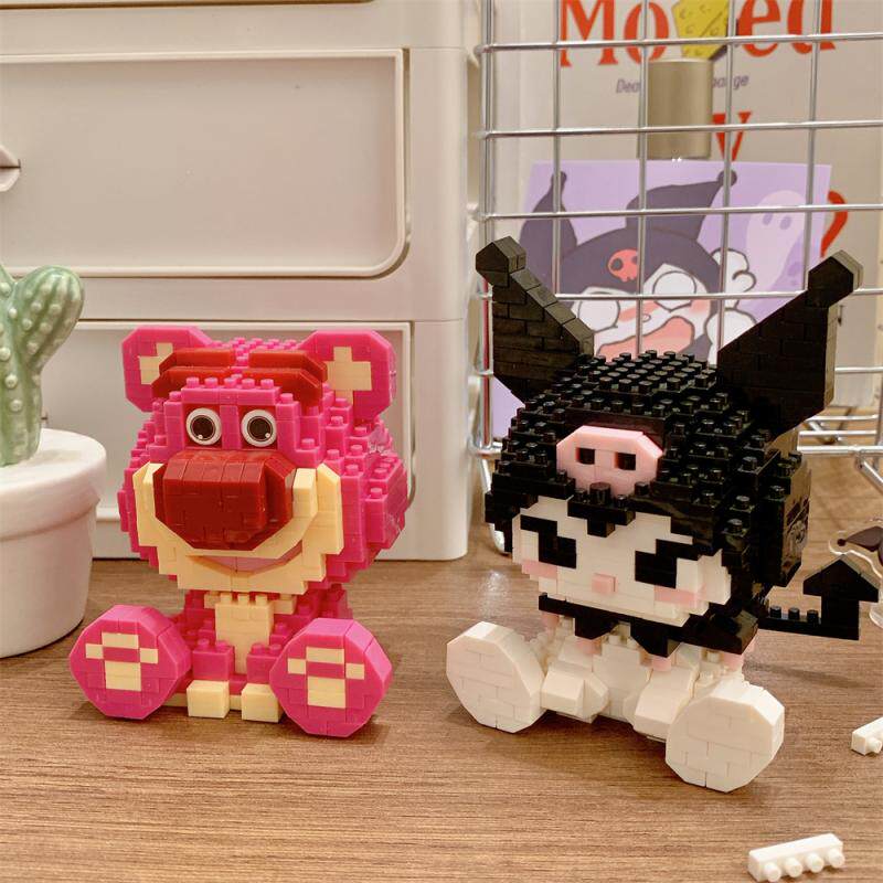 KUROMI 소녀 시리즈 작은 입자 조립 된 빌딩 블록 장난감 교육 장난감 멜로디 어린이 3D 퍼즐