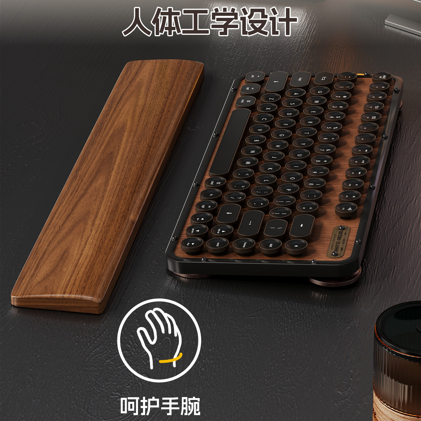 实木键盘手托机械键盘掌托木质腕托鼠标托垫护腕垫手腕垫高防滑垫