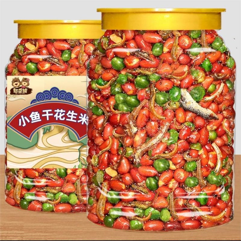 小鱼花生小鱼干花生米油炸花生麻辣下酒菜零食小吃香酥好吃神器