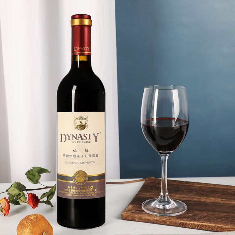 DYNASTY王朝葡萄酒组合装优酿系列赤霞珠干红玫瑰香干白共6瓶
