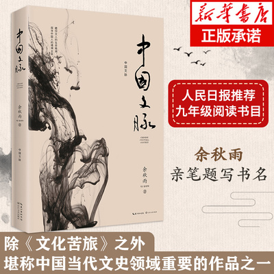 中国文脉余秋雨正版包邮【九年级阅读】文化苦旅后首度完整梳理中国文学发展脉络 中国文学简史 好看耐读的中国简明文化史小说书籍