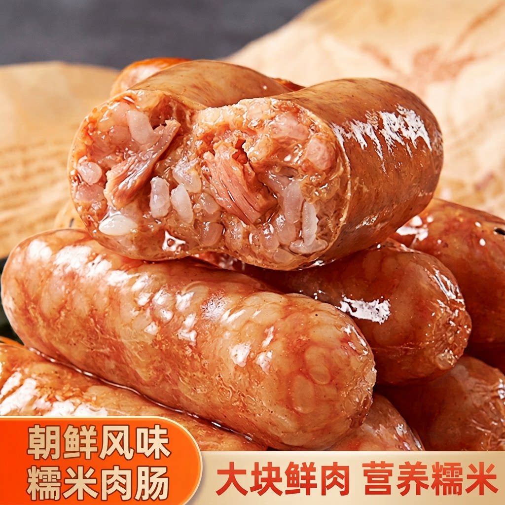 【凯骐美】糯米肠火山石烤肠台式脆皮肠鲜肉热狗肠速食早餐 式皮实拍商品图