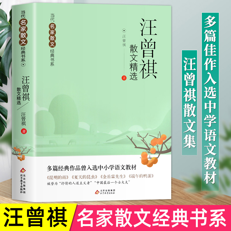 汪曾祺散文精选当代名家散文集宗璞朱自清季羡林冰心老舍巴金丁丽梅冯骥才经典作品散文精作品全集初中选小学生青少年课外阅读诗集