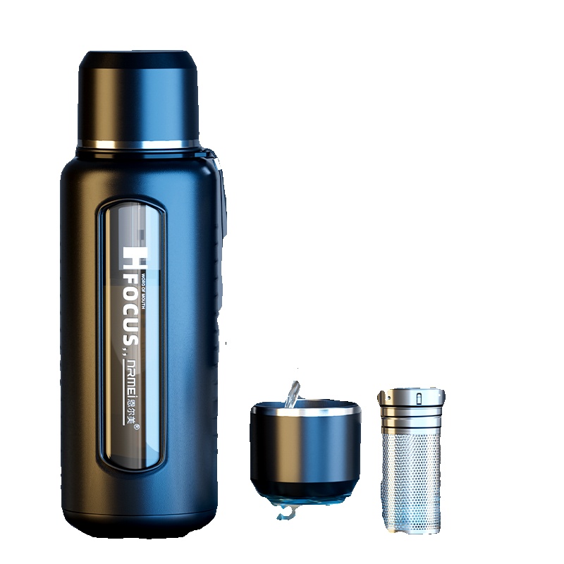 大容量泡茶水杯男夏季茶水分离玻璃杯子便携加厚防摔耐高温1000ml