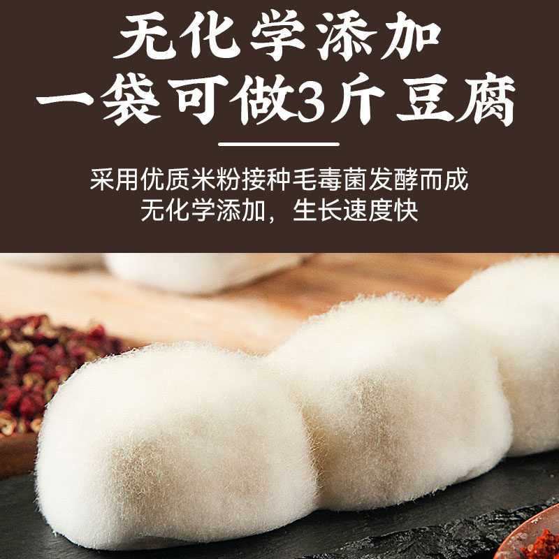 曲子腐乳曲粉自制长白毛臭豆腐霉豆腐乳毛豆腐发酵菌豆豉毛霉菌粉