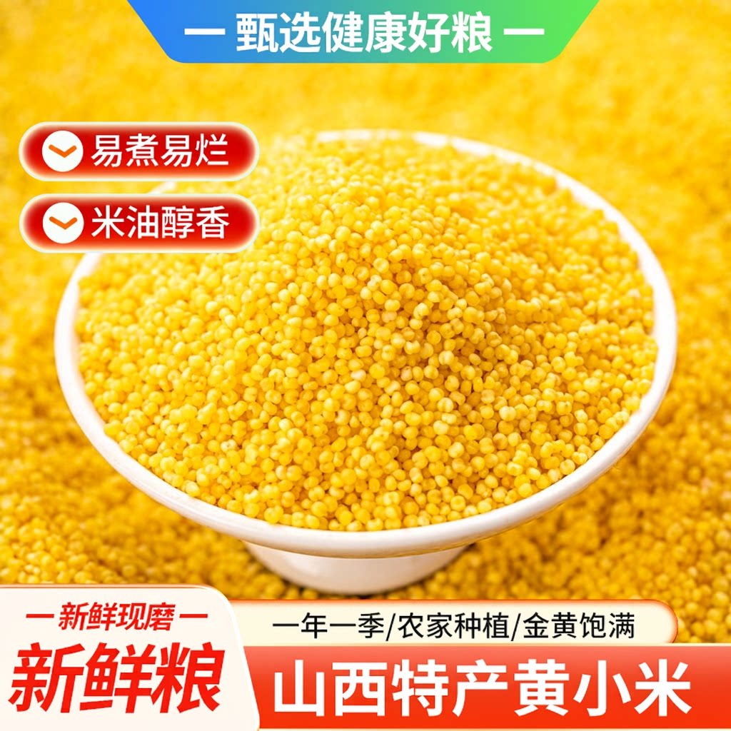好粮正宗山西黄小米新鲜小米色泽金黄软糯米油香醇5斤原产地直发
