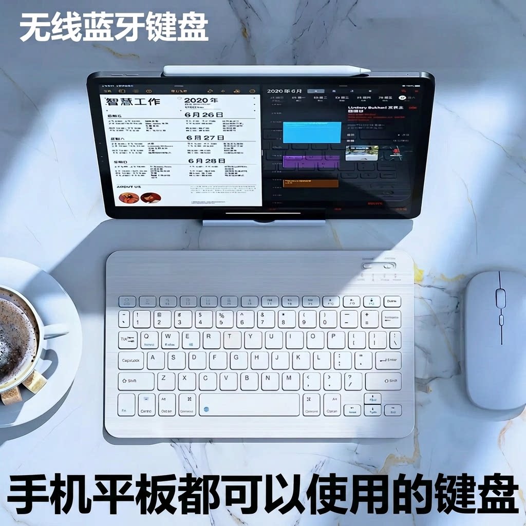 无线蓝牙键盘鼠标ipad平板电脑静音充电适用于苹果华为小米手机键鼠通用套餐便携连接办公轻薄笔记本背光套装图片