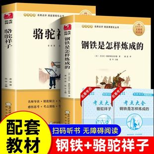 课外书初一课外阅读书籍配套人教版 骆驼祥子和钢铁是怎样炼成 七年级下册必读正版 原著完整版 名著老舍朝花夕拾西游记初中生 正版