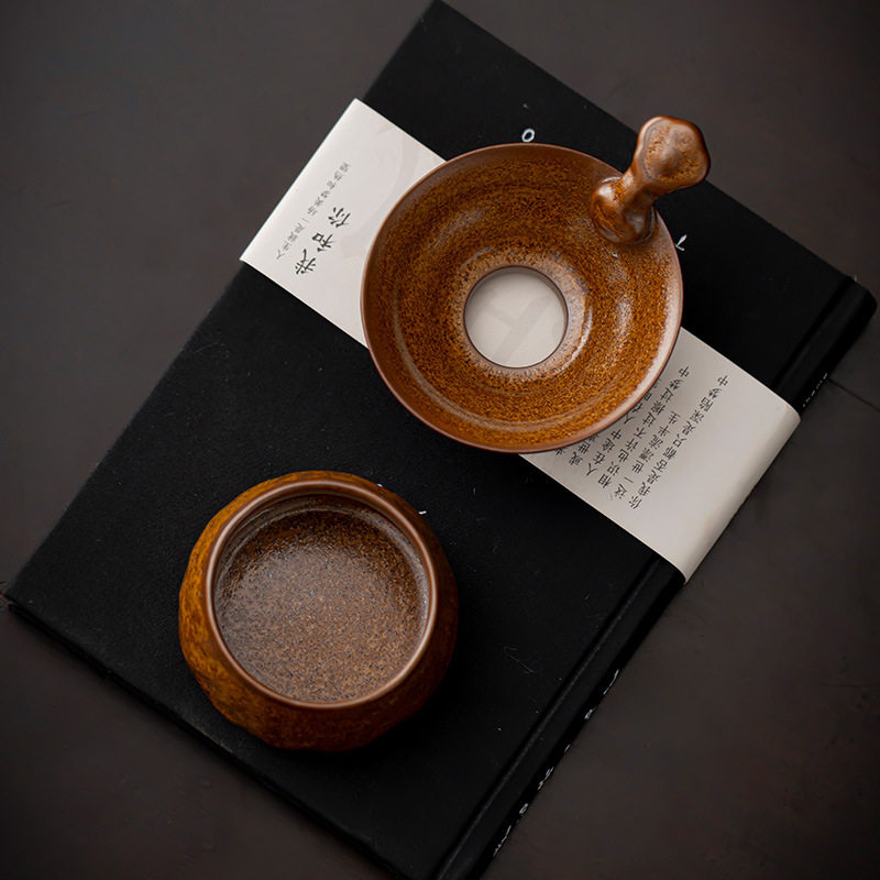 窑变茶漏泡茶滤茶器茶叶过滤影青千孔高端陶瓷茶隔离茶滤茶具配件
