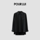 POUR 璞履 LUI 套头上衣 外穿家居风 深灰色正装 条纹V领长袖