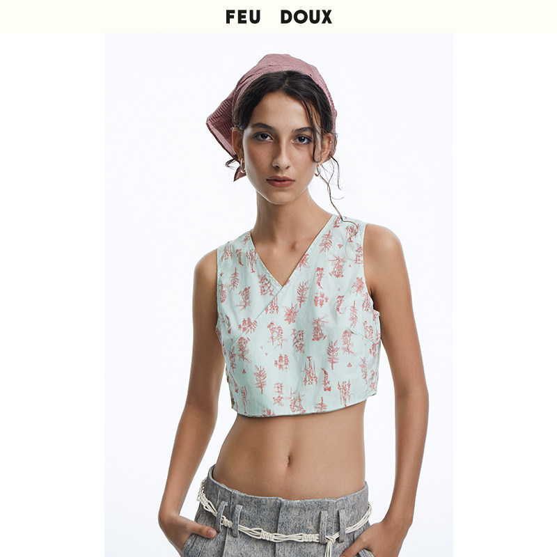 FEU DOUX "LovelyPlant"花卉坎肩背心