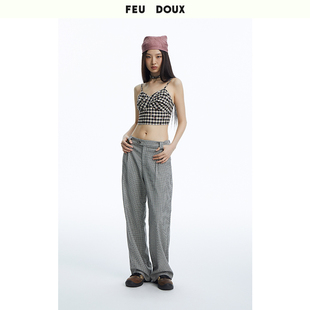 FEU DOUX 复古格纹吊带