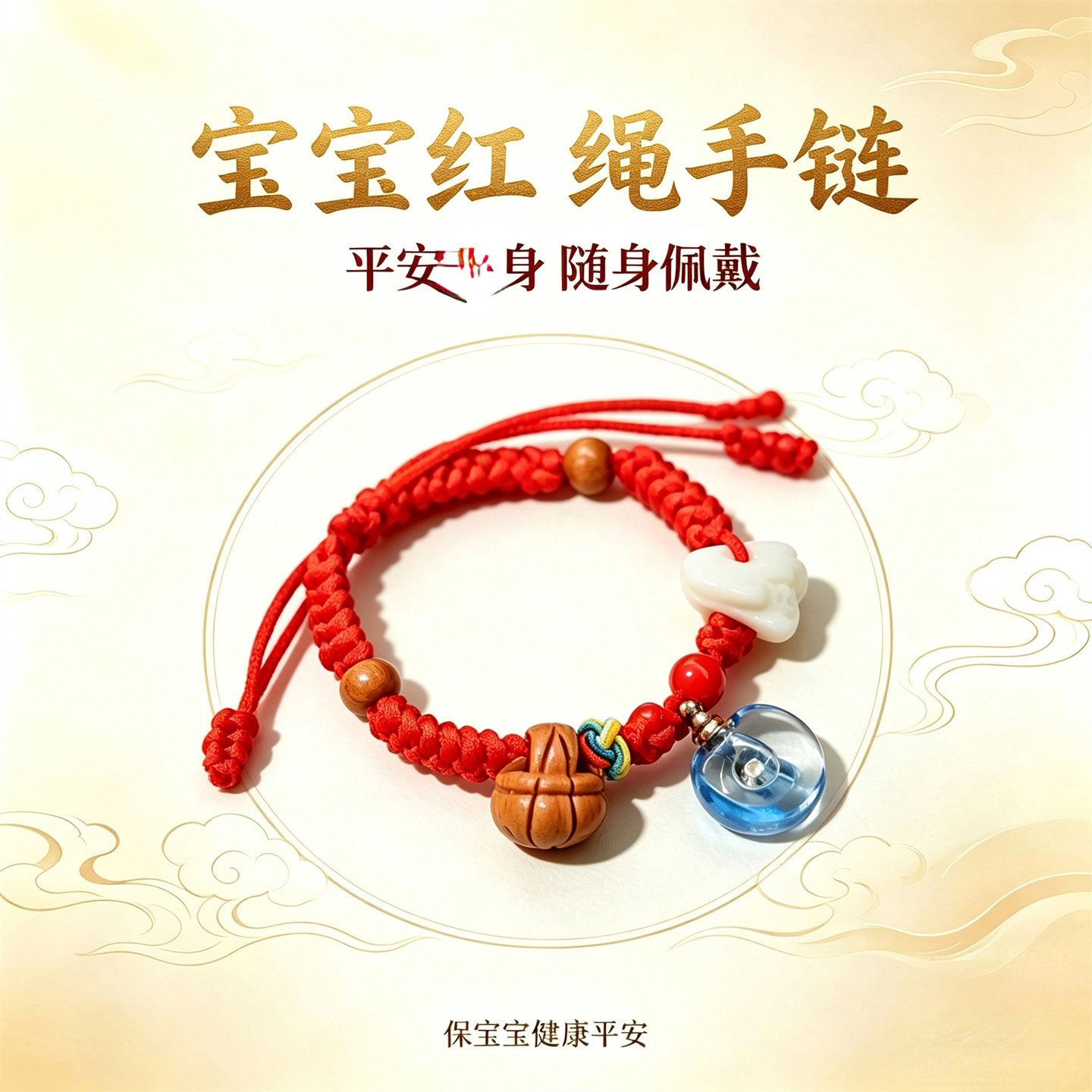 泰山奶奶碧霞元君宝宝桃核红绳
