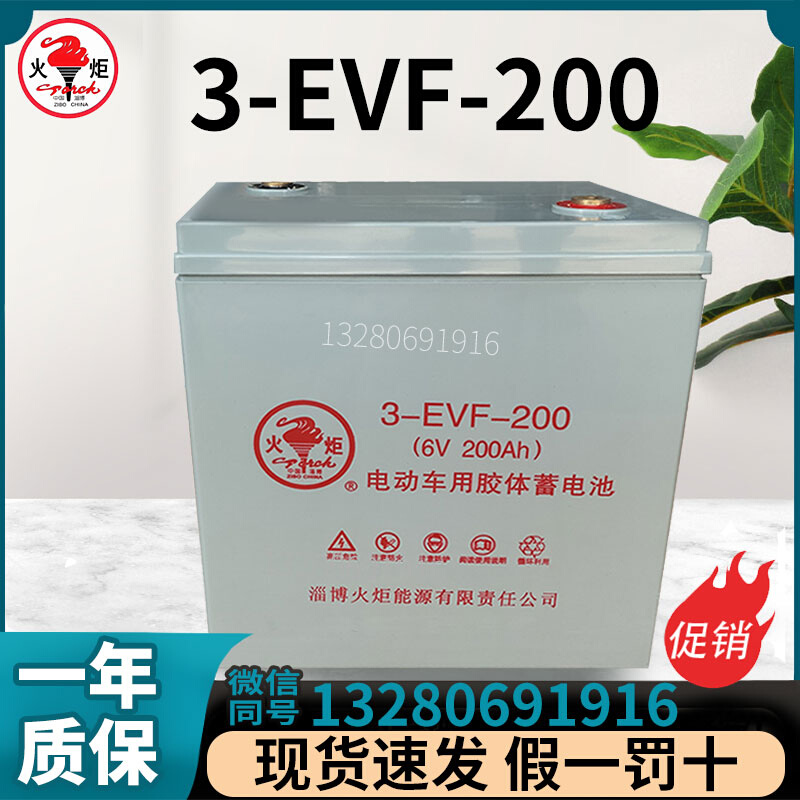 淄博蓄电池3EVFJ200免维护6V电动汽车扫地机观光巡逻车水电瓶