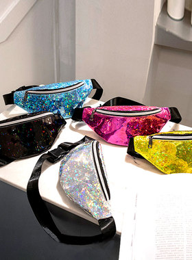 Sequins Holographic Fanny Pack Feminina Waist Pack Women's