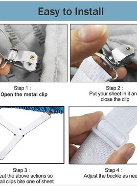 BedSheet 4Pcs/set Elastic Bed Sheet Strong Clip Grippers Bed
