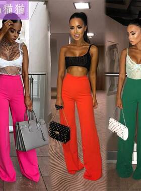 Wide Leg Pants Women Summer 2019 Long Trousers宽筒高腰女长裤