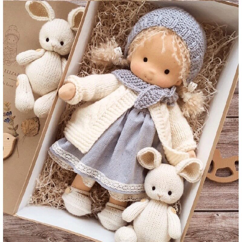 Waldorf Cute Plush Doll Girl Native Enamel Doll Artist Handm