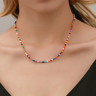 Ethnic Style Fashion Beaded Necklace Colorful Short choker