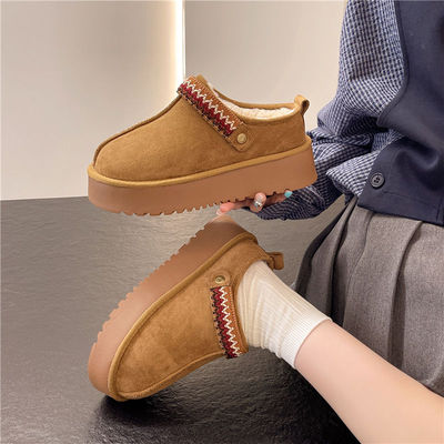 皮毛一体外穿增高包头拖两穿雪地靴女款2025秋冬新款毛毛厚底拖鞋