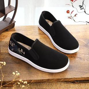 春秋新款老北京布鞋男帆布鞋男鞋休闲鞋百搭舒适板鞋中老年爸爸鞋