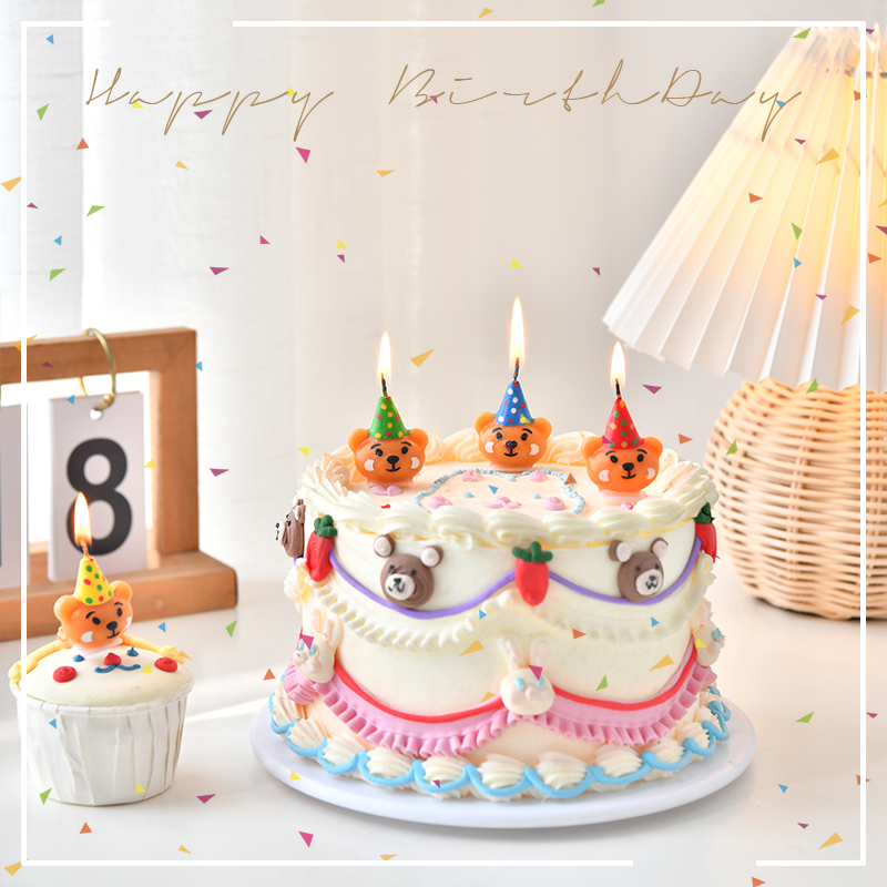 羽安甜卡通生日蛋糕蜡烛
