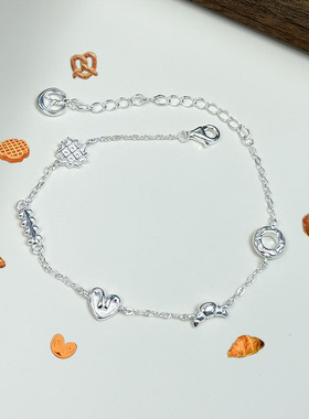 木木纯银手链纯银ins面包小众