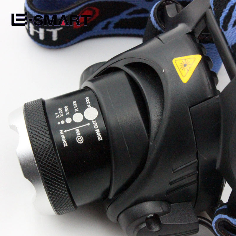 T6/U2三开关LED强光头灯伸缩变焦充电远射工作灯家用灯