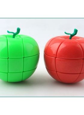 三阶苹果魔方红色PP桶装异形魔方YJ3阶苹果魔方PP桶装 yj0326