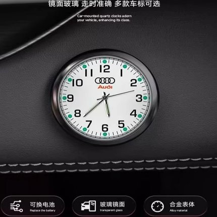 新款车载钟表夜光汽车石英表摆件车用电子小钟表装饰车内时间显示
