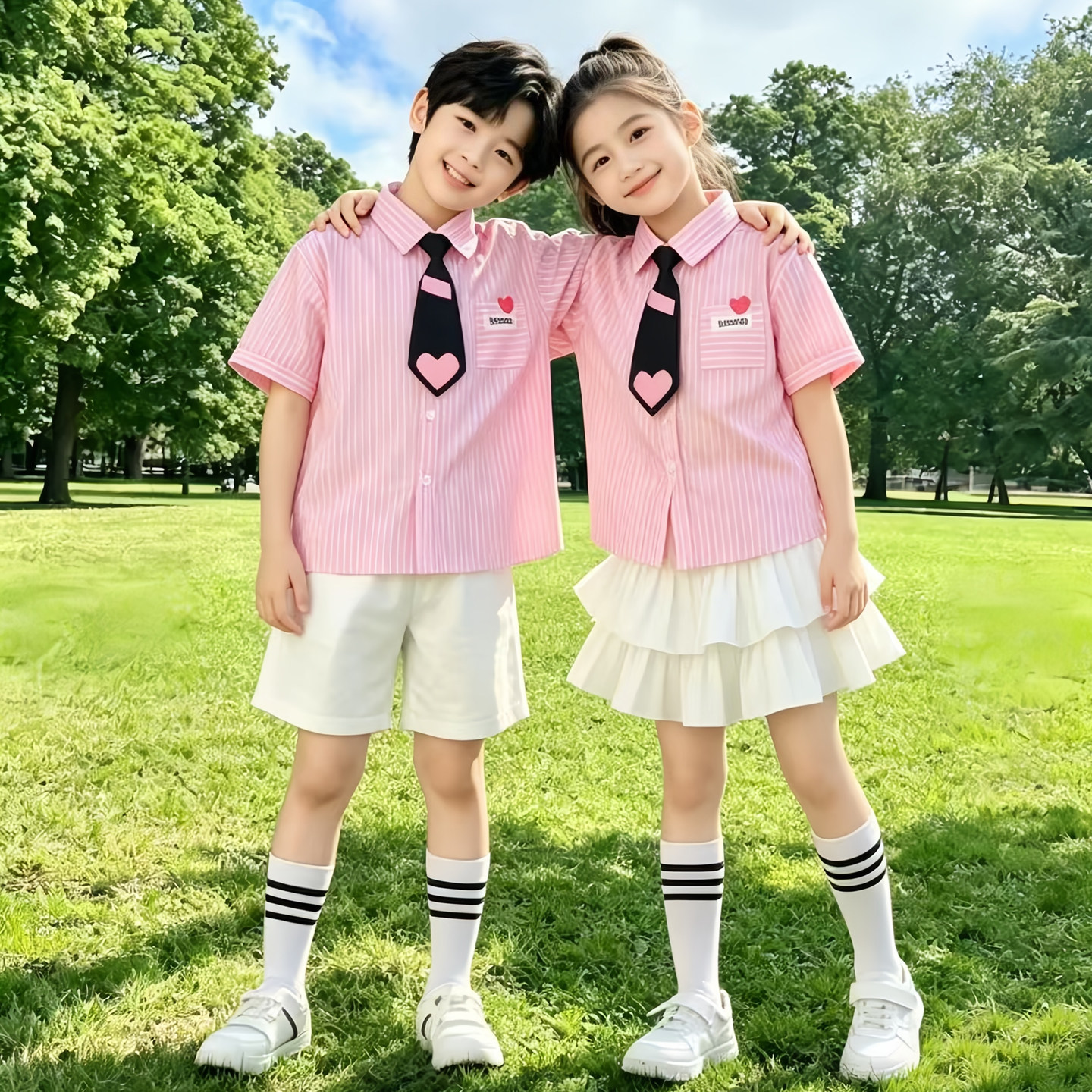儿童大合唱服装幼儿园班服拉拉操演出服小学生合唱表演毕业照服装