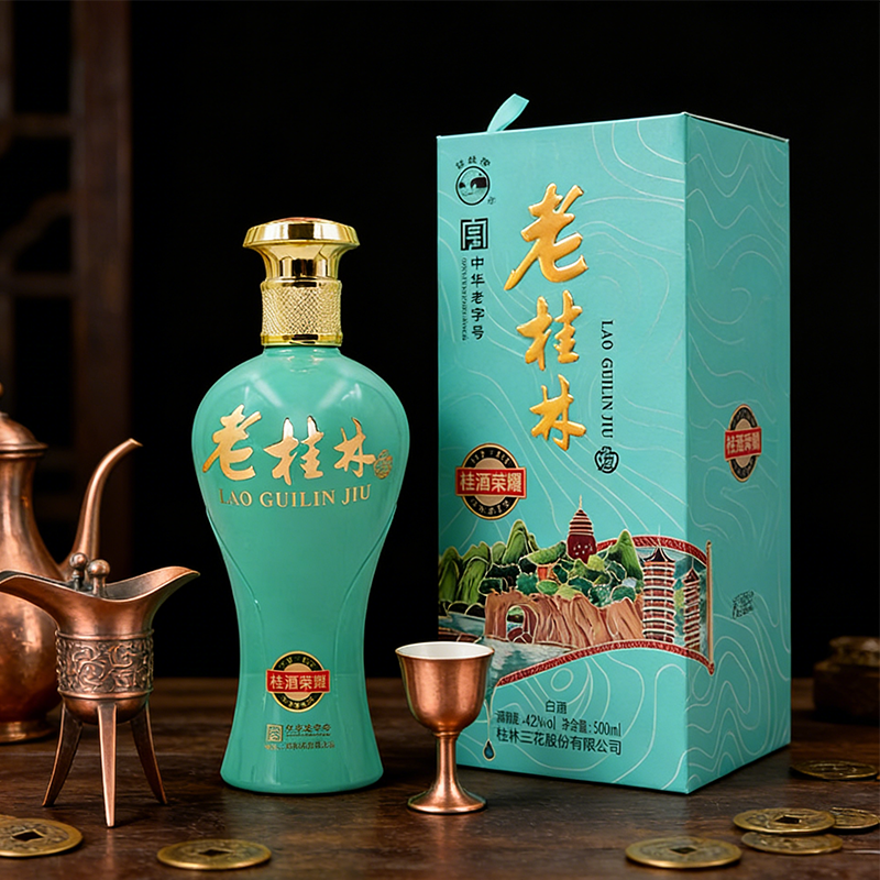 老桂林三花桂酒荣耀42度整箱500mlX6瓶装米香型广西旅游特产包邮