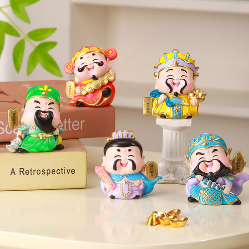五路财神招财摆件工位桌面装饰品