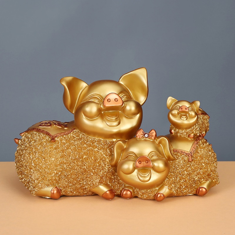 福气招财金猪摆件客厅家居装饰品