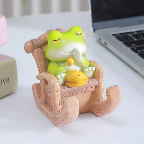 可爱青蛙手机支架小摆件桌面装饰