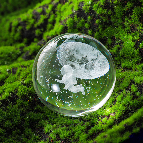 水晶球装饰小摆件愈系透明玻璃球