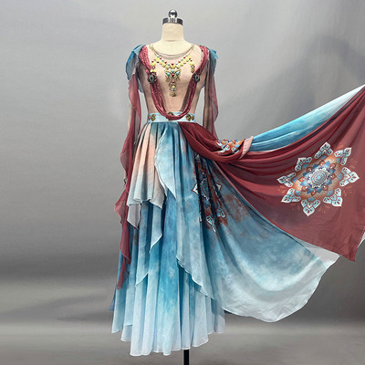 千织万丝民族古典舞敦煌飞天舞蹈服装乘风剧目演出服艺考独舞定制