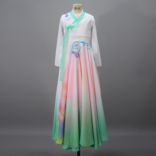 新款古典舞蹈服装女飘逸朝鲜民族舞飞花蝶语演出服大摆裙艺考定制