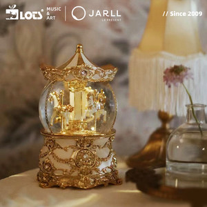 LOTS赞尔水晶球jarll旋转木马八音盒音乐盒高级生日礼物女生女友