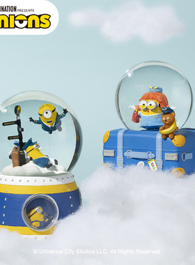 LOTS小黄人正版联名周边机长空姐水晶球音乐盒八音盒生日礼物女生