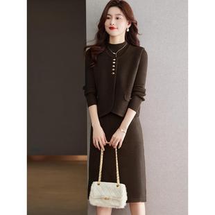 MONLOUVE马甲连衣裙两件套女秋冬新款宽松半高领打底衫洋气时尚毛
