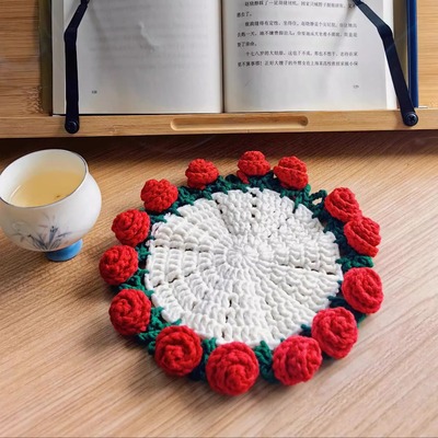 玫瑰花束杯垫毯子成品DIY材料包