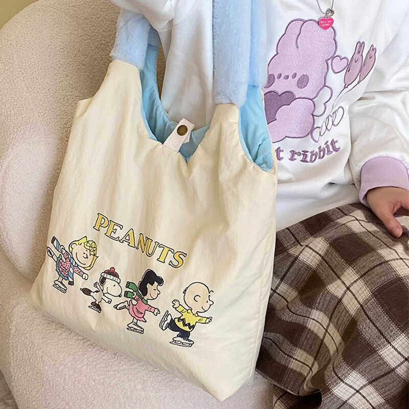 可爱新款大容量托特包笔袋史努比