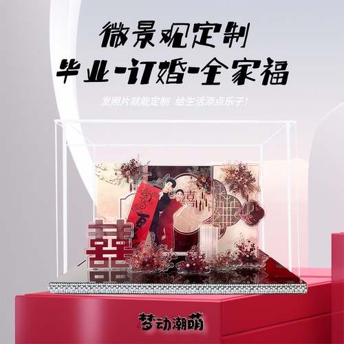 结婚订婚礼物亚克力微景观定制手工DIY送闺蜜新娘新人相框摆件
