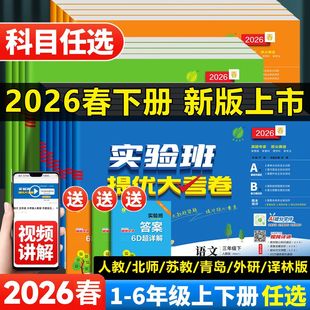 2026春雨实验班提优大考卷小学一二三四五六年级上下册语文数学英语人教版 期末同步练习册训练学霸提优大试卷测试卷 苏教北师大单元