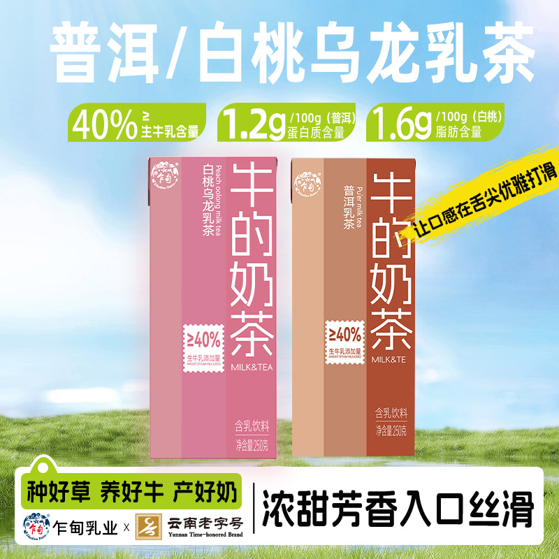 乍甸牛奶普洱含乳/白桃乌龙乳茶