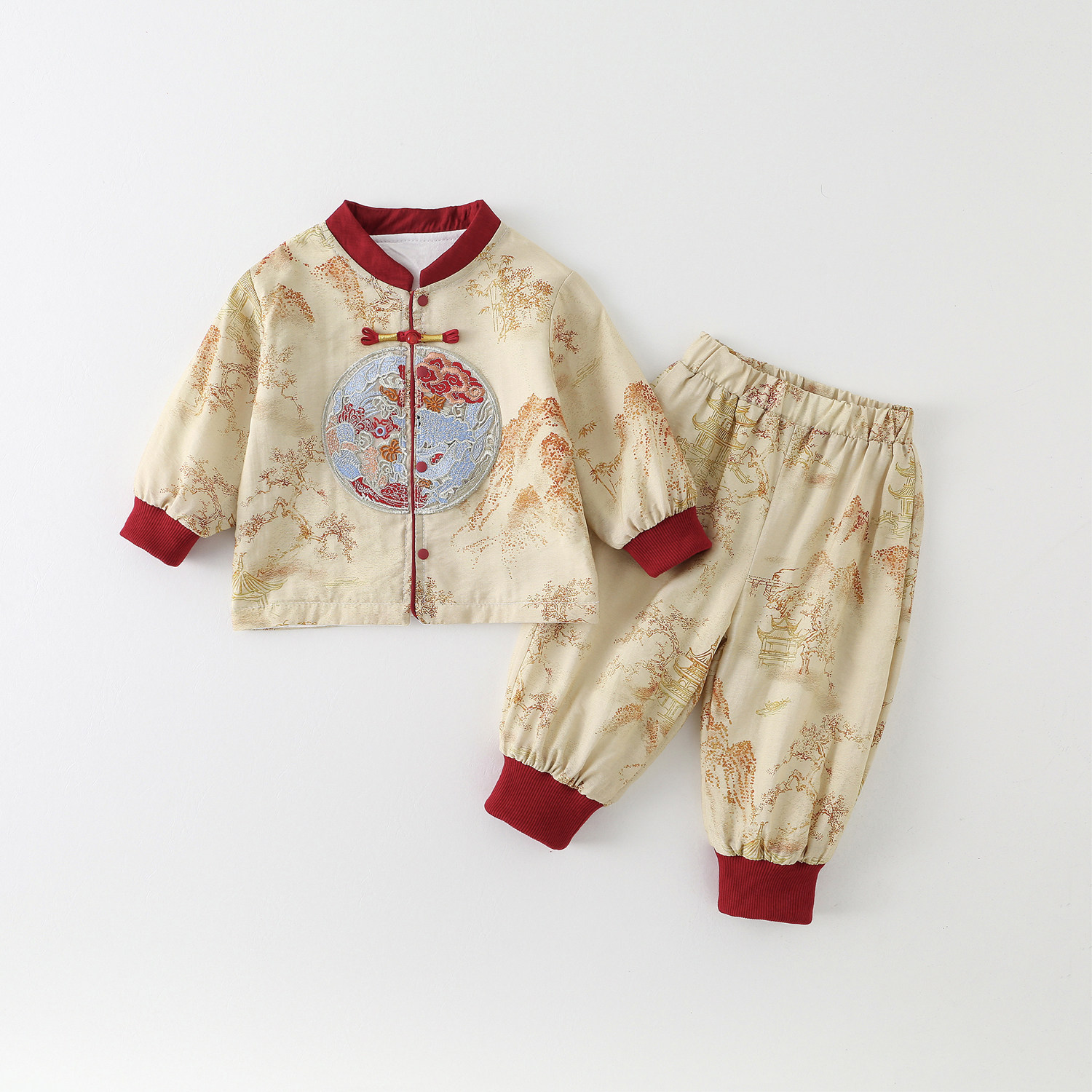 婴儿唐装汉服婴幼儿衣服秋宝宝新生儿衣服春秋新中式国风秋季周岁