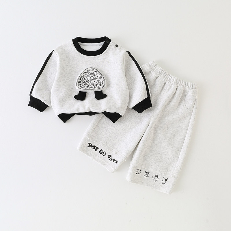 婴儿套装宝宝春秋衣服早秋分体婴幼儿分体两件套小狗卫衣秋装可爱