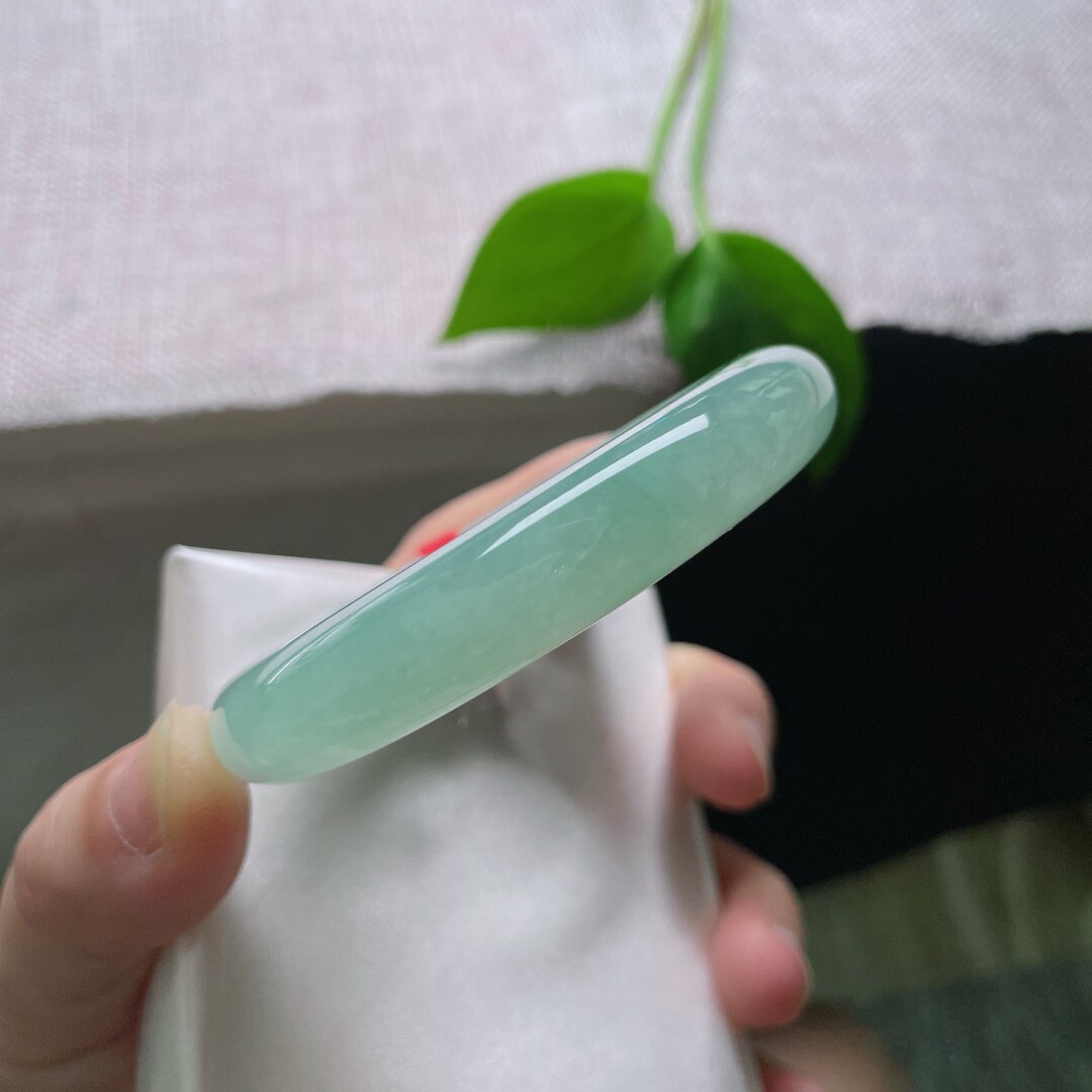 55天然缅甸a货糯冰种晴水葡萄肉翡翠玉手镯子正品官方旗舰店女